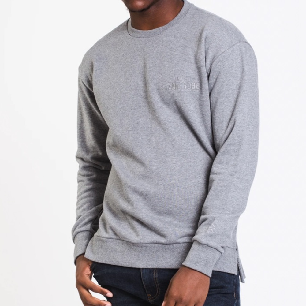 Project Zanerobe Crewneck Sweatshirt in Heathered Grey | Size L